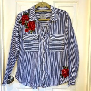 Rails button down with floral embroidery